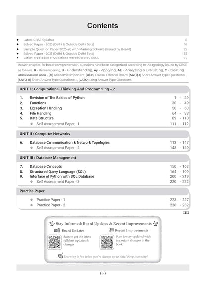 Oswaal CBSE Class 12 Computer Science Question Bank | Chapter & Topic-wise Solved Papers (2017–2026) | Based on Latest Syllabus (April 2026) | Includes 2026 Papers | For 2027 Exam