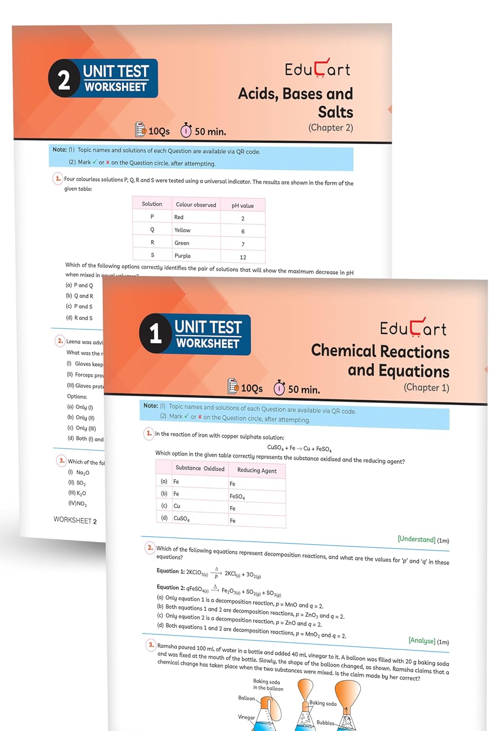 Educart CBSE Class 10 Science Question Bank 2026-27 | Chapterwise, Case-Based & Competency-Based Qs | Unit Test Worksheets, Notes & Visuals | NCERT Based CBSE 2027