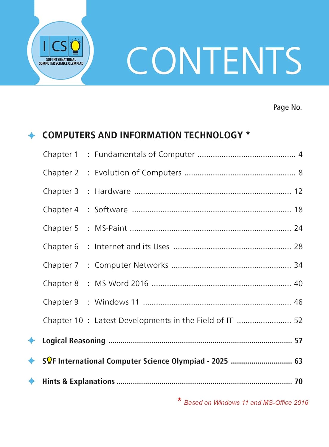 MTG International Computer Science Olympiad (ICSO) Workbook Class 4 - Chapter-wise MCQs, Quick Recap with Achievers Section - SOF Olympiad Books For 2026-27 Exam