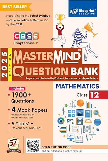 CBSE question bank class 12 Mathematics by Mastermind for 2025