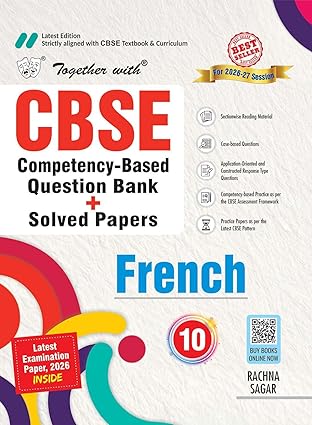 Together with CBSE Question Bank Class 10 French 2026-27 | Competency-Based Solved Questions with Practice Papers & Solved 2026 Board Question Paper