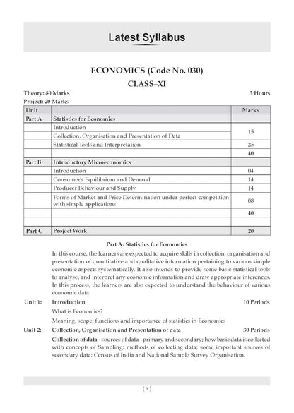 Oswaal CBSE Class 11 Economics Question Bank | Chapter & Topic-wise Solved Papers (2017–2026) | Based on Latest Syllabus (April 2026) | Includes 2026 Papers | For 2027 Exam