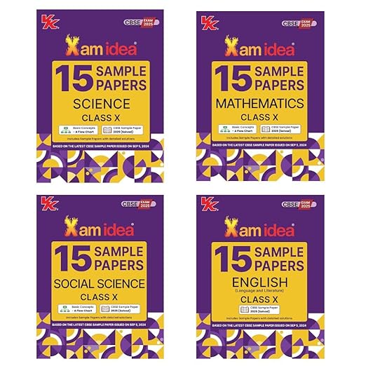 Xam idea cbse Sample Papers Class 10 English, Mathematics, Social Science & Science - Set of 4 Books - latest for 2025 Examination