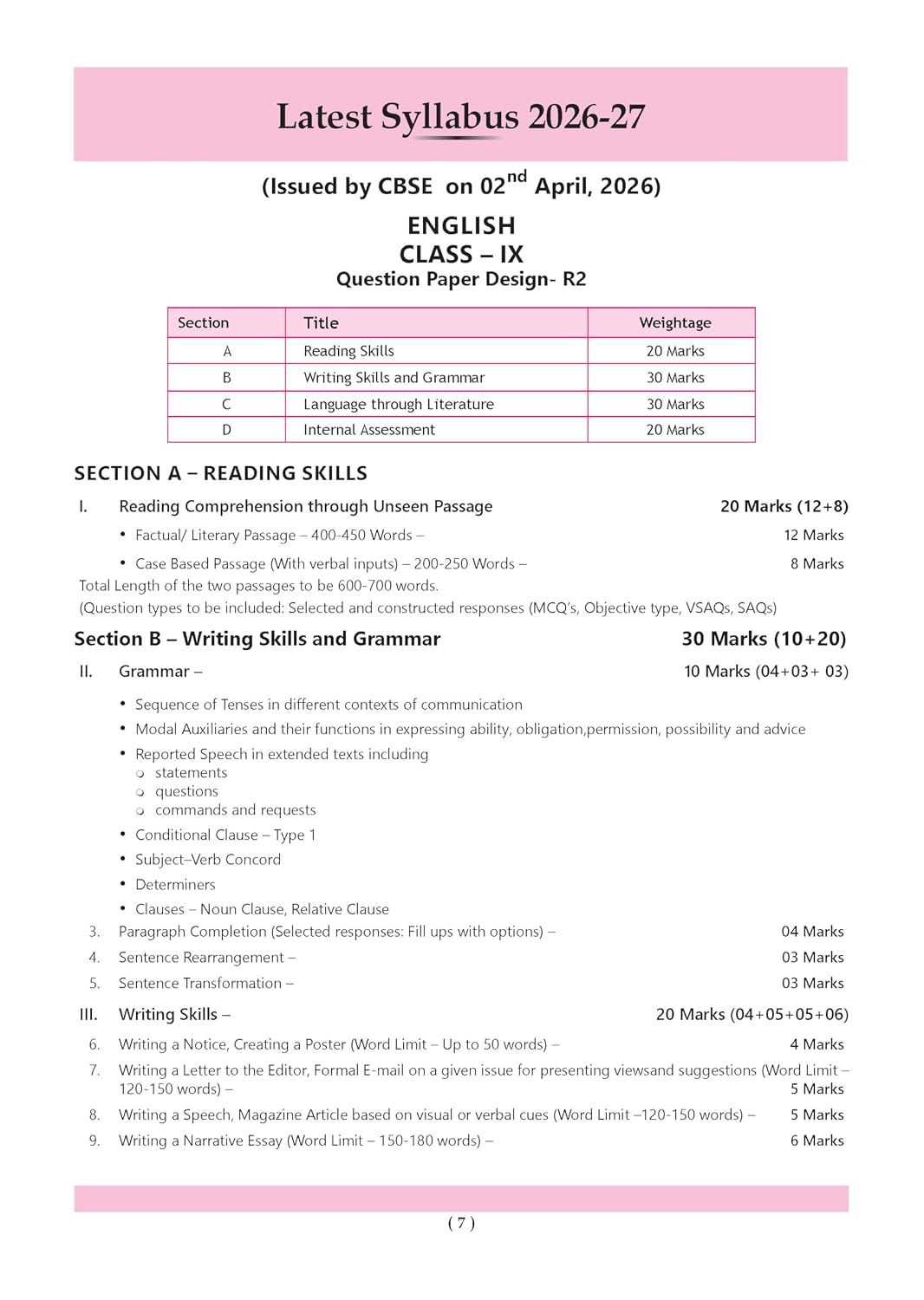 Oswaal CBSE English Question Bank Chapter-wise & Topic-wise Class 9 | Based on new NCERT Textbook Kaveri |Includes Summary, Competency-Based Question, Self-Assessment & Practice Papers | For R2 Level