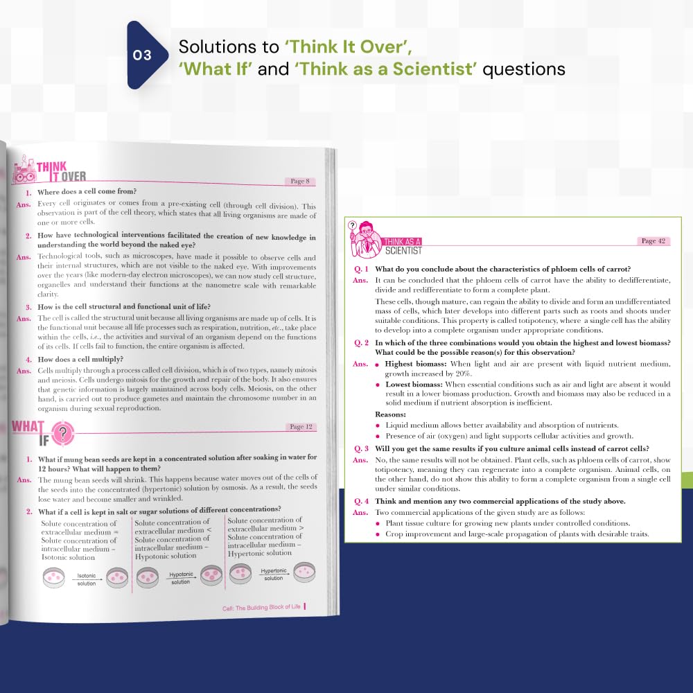 Xam idea NCERT Solutions Science Class 9 (Exploration) – CBSE 2026-27 | Solved Intext Questions & Exercise – Pause & Ponder, Think it over, What if, Revise Reflect Refine | Activities