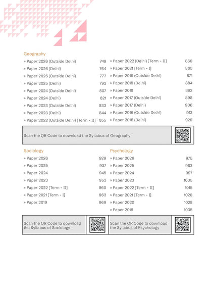 Gurukul by Oswaal CBSE Class 12 Humanities Stream 10 Years Solved Papers for 2027 Exam | Yearwise Board Papers 2017–2026 |History, Geography, Political Science, Economics, Sociology, Psychology, English