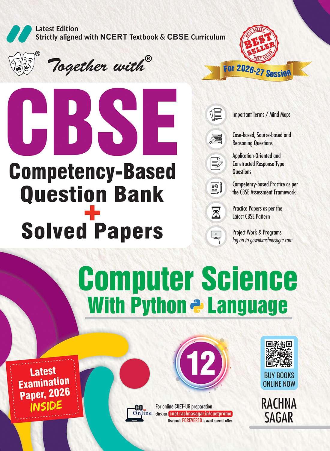 Together with CBSE Question Bank Class 12 Computer Science with Python Language 2026-27| With Fully Solved PYQs, CFPQs, Practice Papers & Latest board examination paper 2026