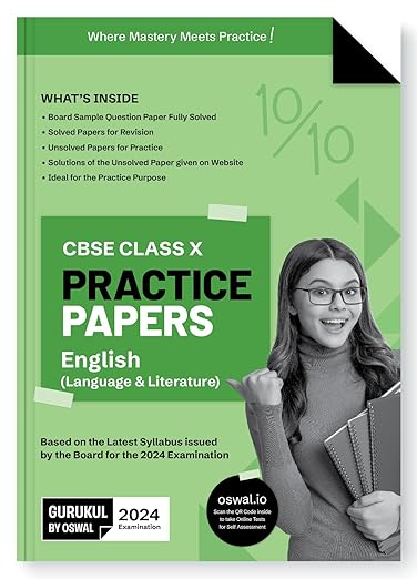 Gurukul English (Language & Literature) Practice Papers for CBSE Class 10 Board Exam 2024 : Fully Solved New SQP Pattern March 2023, Sample Papers, Unsolved Papers, Latest Board Syllabus