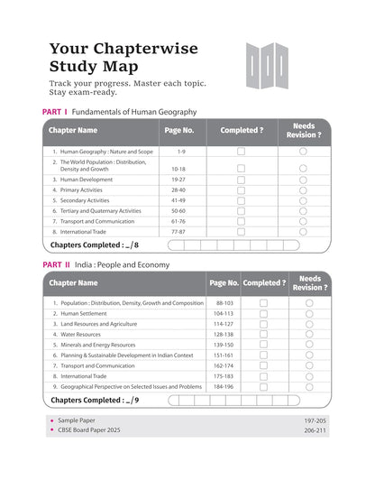 Arihant CBSE Chapterwise Question Bank 2025–2016 for Class 12 Geography | Latest Syllabus | Includes Solved Papers, Sample Papers, and CBSE Marking Scheme