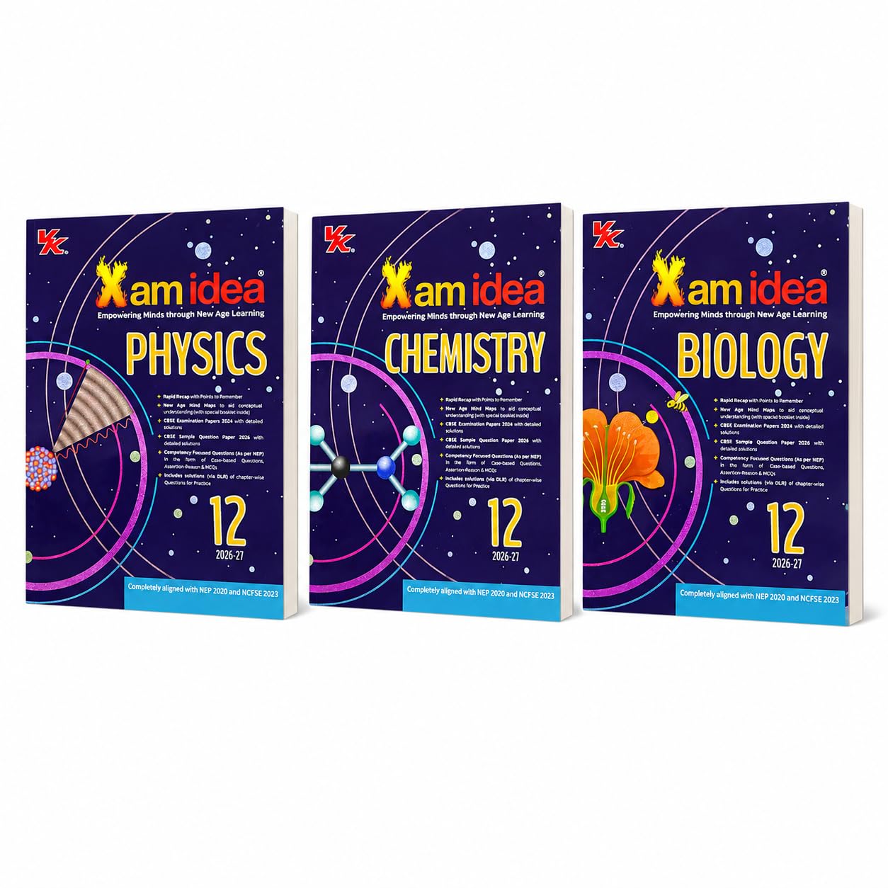 Xam Idea Class 12 Science Board Exam Combo (Physics, Chemistry, Biology) For 2026-27 Session | Completely Aligned with NEP 2020 & NCFSE 2023 | ... Questions & Sample Papers (Set of 3 Books)