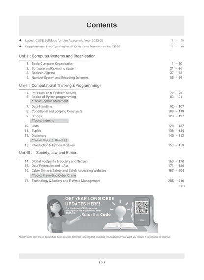 Oswaal CBSE Question Bank Class 11 Computer Science, Chapterwise and Topicwise Solved Papers For 2026 Exams