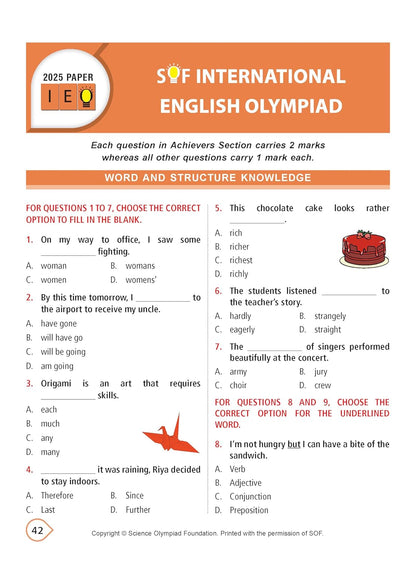 MTG International English Olympiad (IEO) Workbook Class 4 - Chapter-wise MCQs with Achievers Section - SOF Olympiad Books For 2026-27 Exam