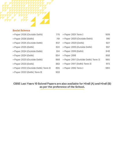 Gurukul By Oswaal CBSE 10 Years Solved Papers Class 10 Exam 2027 - Yearwise Board Solutions of Math Standard, English, Science & Social Science (All Sets Delhi & Outside), Latest Syllabus