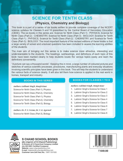 Lakhmir Singh Science Class 10 Chemistry Part 2 (2026-27 For CBSE Board Exams) | As Per Latest NCERT & CBSE Syllabus | Complete Chemistry Study for School Exams | NCERT Questions & Answers, CBQs, Solved Board Papers & Exercises – Science Grade 10