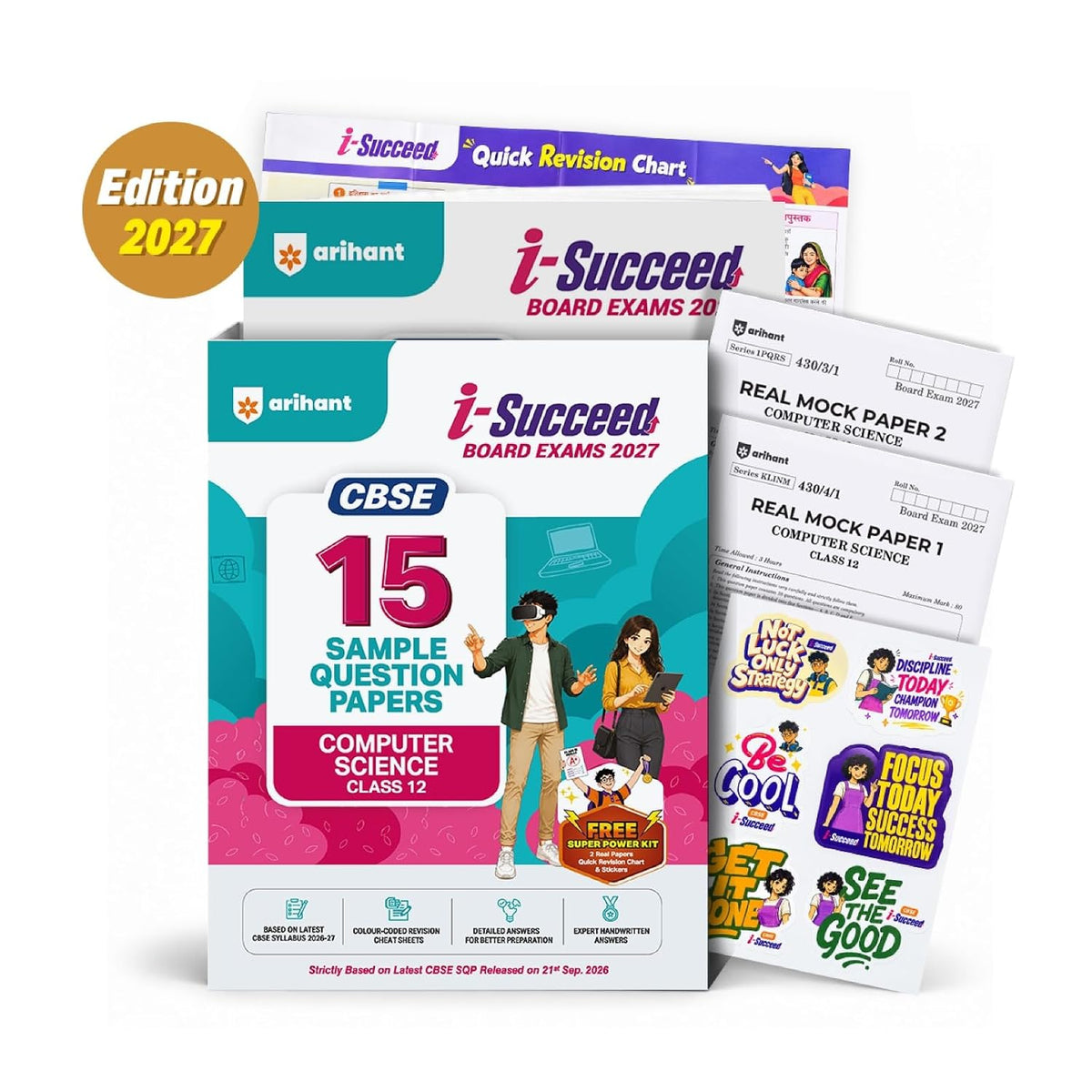 Arihant i-Succeed CBSE Sample Papers 2027 Class 12 Computer Science | 15 Sample Question Papers | Colour-Coded Revision Cheat Sheets, Toppers Copy with Expert Insights | Free Super Power Kit