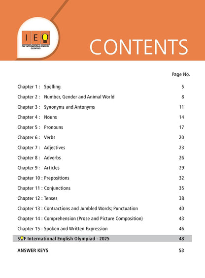 MTG International English Olympiad (IEO) Workbook Class 2 - Chapter-wise MCQs with Achievers Section - SOF Olympiad Books For 2026-27 Exam