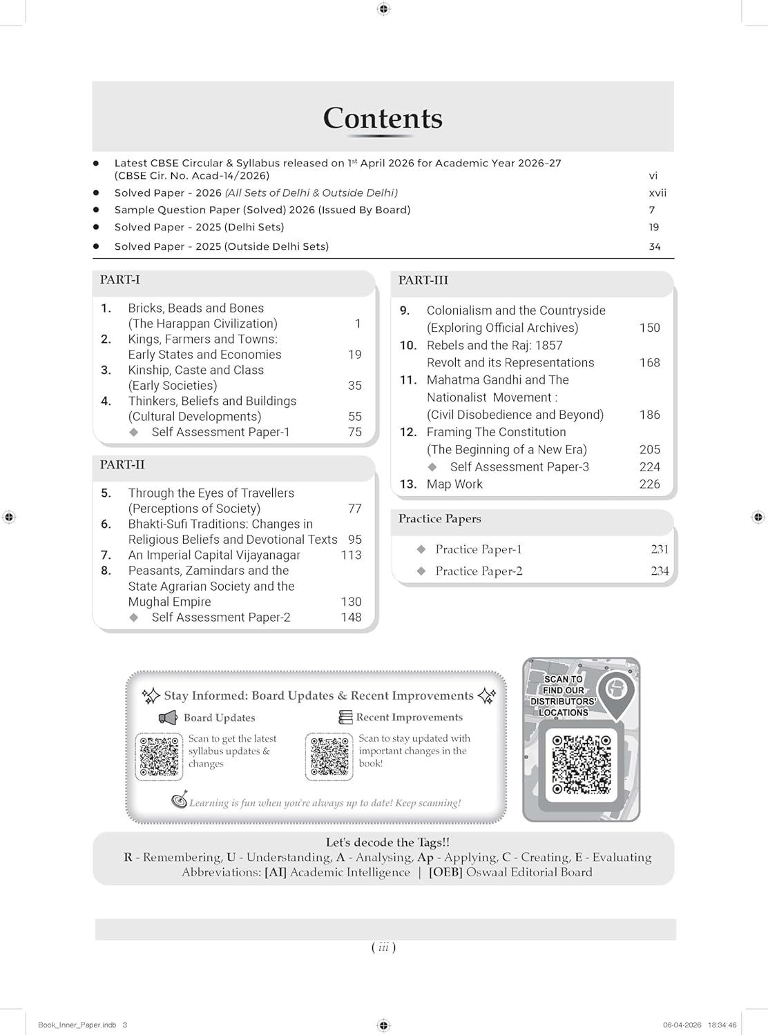Oswaal CBSE Class 12 History Question Bank | Chapter & Topic-wise Solved Papers (2017–2026) | Based on Latest Syllabus (April 2026) | Includes 2026 Papers | For 2027 Exam