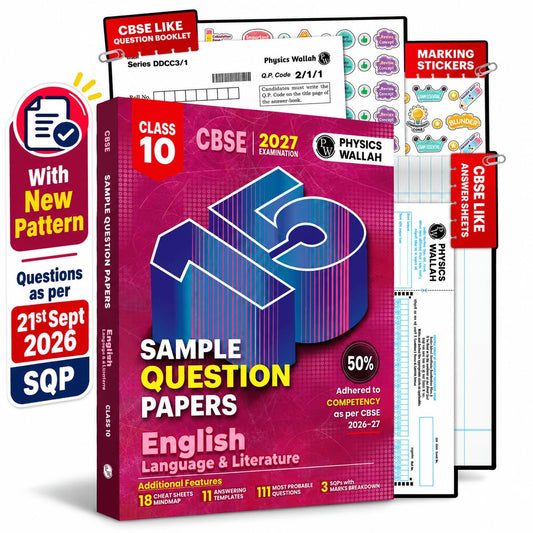 PW CBSE 15 Sample Question Papers Class 10 English Language & Literature For 2027 Board Exam (New Pattern) | CBSE Like Question Booklet and Answer Sheets, Marking Stickers