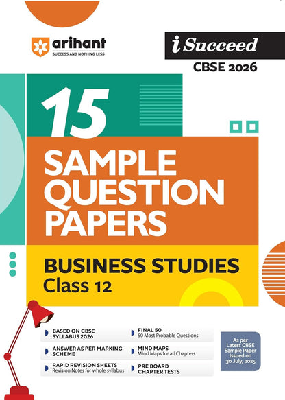 Arihant I Succeed CBSE Sample Question Papers Class 12 Exam 2026 | Accountancy, Economics,Business Studies Set of 3 Books | 15 Sample Papers with Solutions | Based on Latest CBSE Syllabus 2025-26