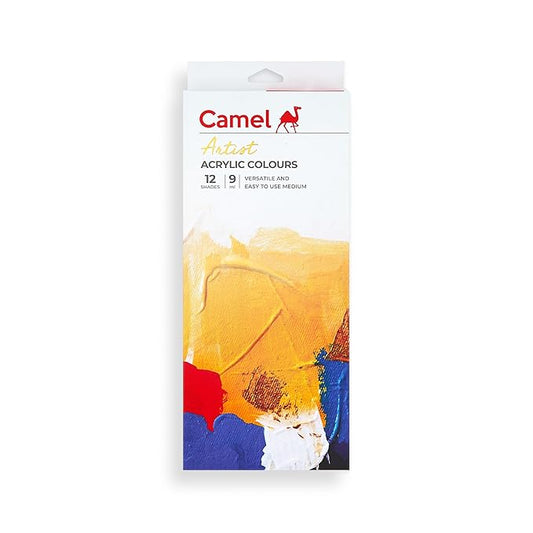 Camel Artist Acrylic Color Box 9Ml Tubes,12 Shades,Multicolor