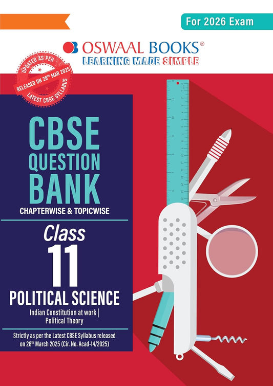 Oswaal CBSE Question Bank Class 11 Political Science, Chapterwise and Topicwise Solved Papers For 2026 Exams