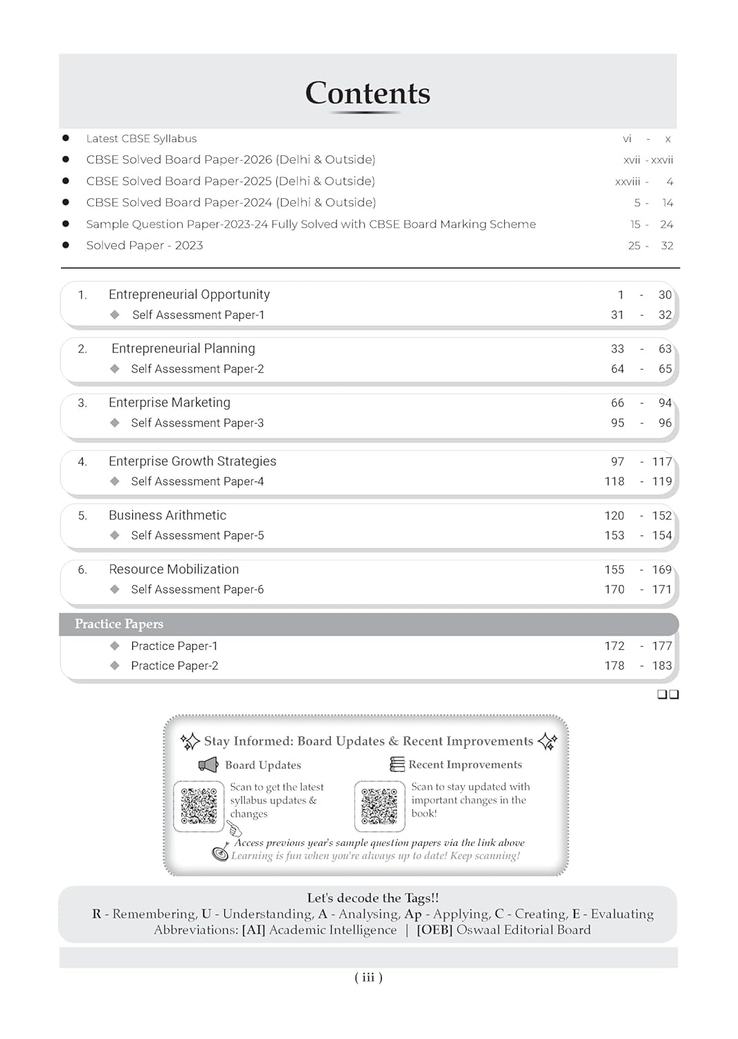 Oswaal CBSE Class 12 Entrepreneurship Question Bank | Chapter & Topic-wise Solved Papers (2017–2026) | Based on Latest Syllabus (April 2026) | Includes 2026 Papers | For 2027 Exam