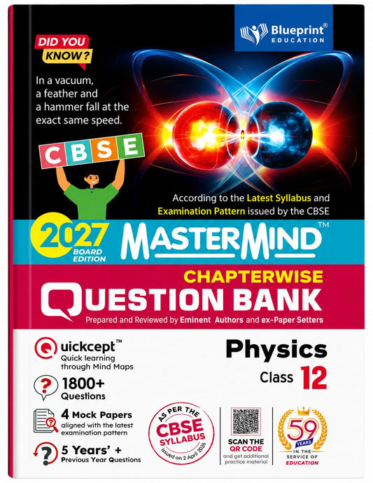Mastermind CBSE Class 12 Physics Question Bank 2027 Exam with 4 Mock Sample Paper | PYQ ( Previous Year Question ) Based on New Syllabus issued on 2 April 2026