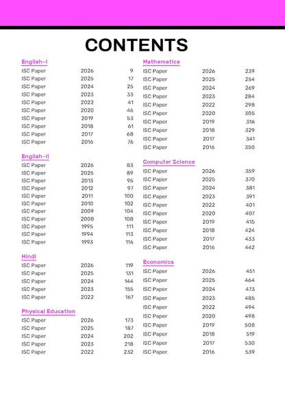 Gurukul by Oswal ISC Class 12 Commerce Stream 10 Years Solved Papers for 2027 Exam | Yearwise Board Papers 2016–2026 | Eng I & II, Hindi, Economics, Accounts, Commerce, BS, Math, Computer & Phy. Edu