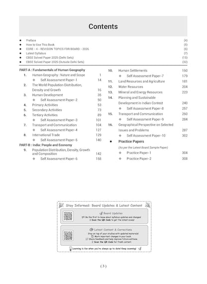 Oswaal CBSE Question Bank Chapterwise and Topicwise SOLVED PAPERS Class 12 Geography For Exam 2025-26