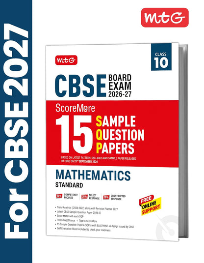 MTG CBSE Class 10 ScoreMore 15 Sample Question Papers Science, Mathematics Standard, Social-Science & English For 2027 Board Exam (Set of 4) | CBQs & ... Support (Based on Latest Pattern & Syllabus)