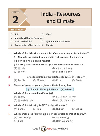 MTG International Social-Studies Olympiad (ISSO) Workbook Class 4 - Chapter-wise MCQs with Achievers Section - SOF Olympiad Books For 2026-27 Exam