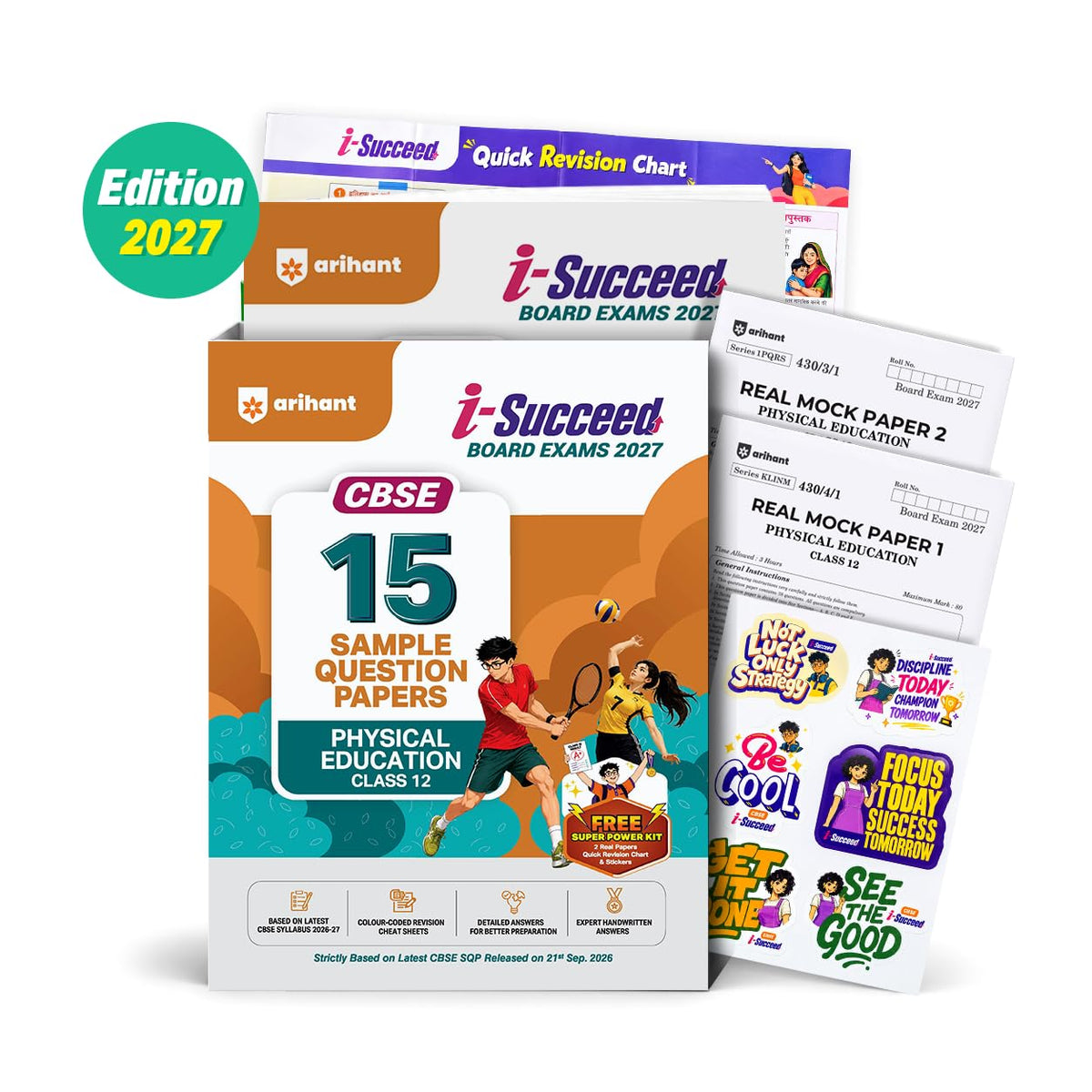 Arihant i-Succeed CBSE Sample Papers 2027 Class 12 Physical Education | 15 Sample Question Papers | Colour-Coded Revision Cheat Sheets | Toppers Copy with Expert Insights | Free Super Power Kit