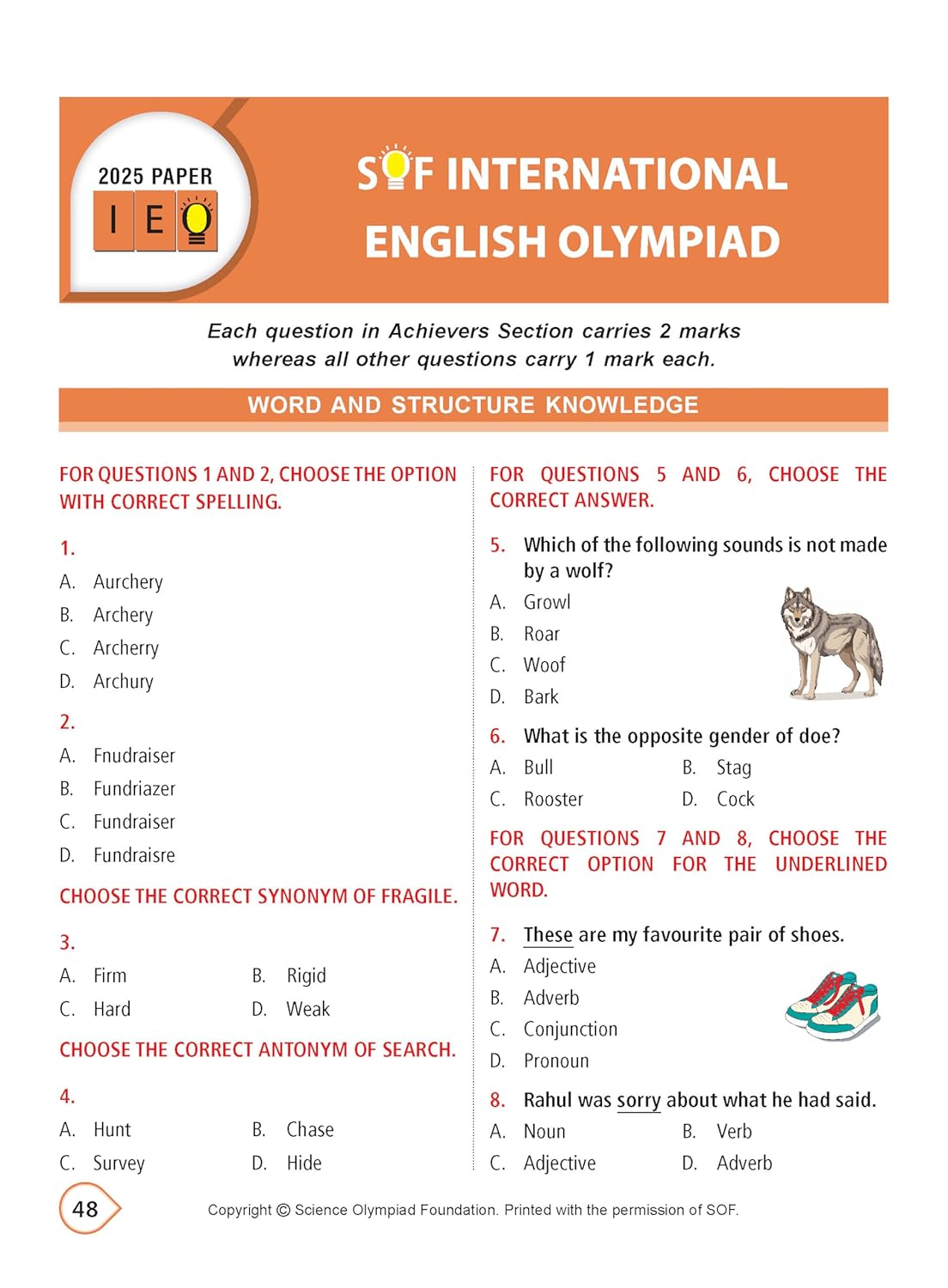 MTG International English Olympiad (IEO) Workbook Class 2 - Chapter-wise MCQs with Achievers Section - SOF Olympiad Books For 2026-27 Exam