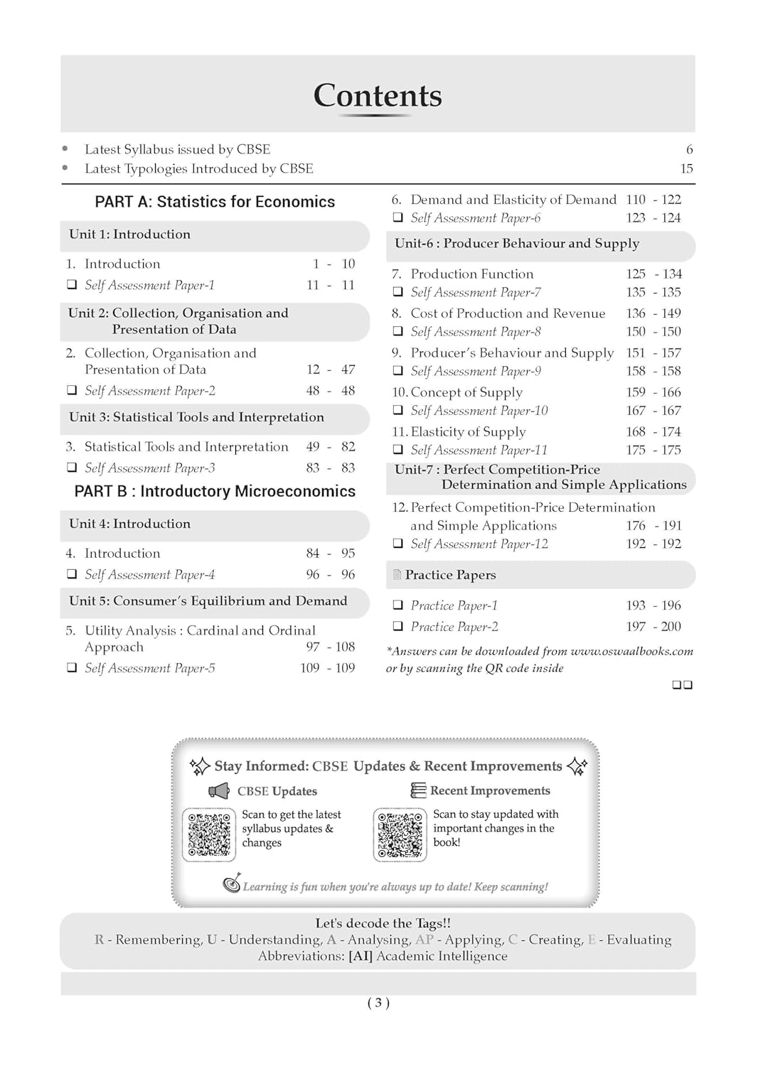 Oswaal CBSE Class 11 Economics Question Bank | Chapter & Topic-wise Solved Papers (2017–2026) | Based on Latest Syllabus (April 2026) | Includes 2026 Papers | For 2027 Exam