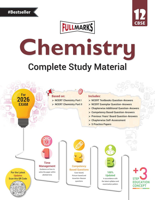 Full Marks Chemistry Complete Study Material Class 12 | Based on Latest NCERT Textbook Chemistry (Part 1 & 2) and CBSE Syllabus | Includes Chapterwise Summary, Solved Q/A, Practice Papers and More