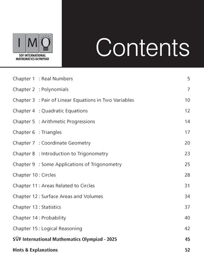 MTG International Mathematics Olympiad (IMO) Workbook Class 10 - Chapter-wise MCQs with Achievers Section - SOF Olympiad Books For 2026-27 Exam