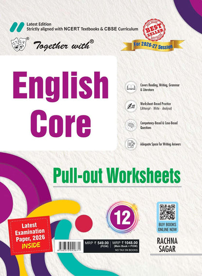 Together with CBSE Question Bank for Class 12 English Core POW 2026-27 with Competency & Case based Questions for Worksheet based Practice & Solved board examination paper 2026
