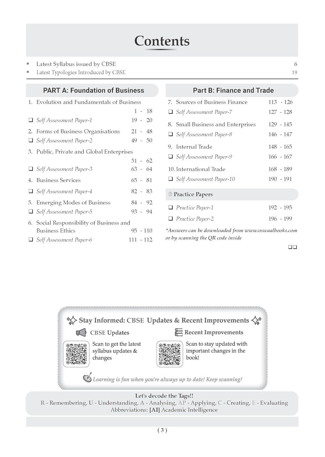 Oswaal CBSE Class 11 Business Studies Question Bank | Chapter & Topic-wise Solved Papers (2017–2026) | Based on Latest Syllabus (April 2026) | Includes 2026 Papers | For 2027 Exam