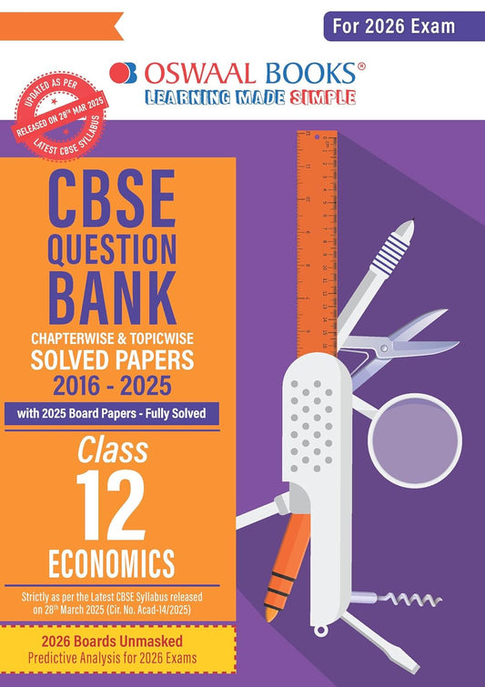 Oswaal CBSE Question Bank Chapterwise and Topicwise SOLVED PAPERS Class 12 Economics For Exam 2026