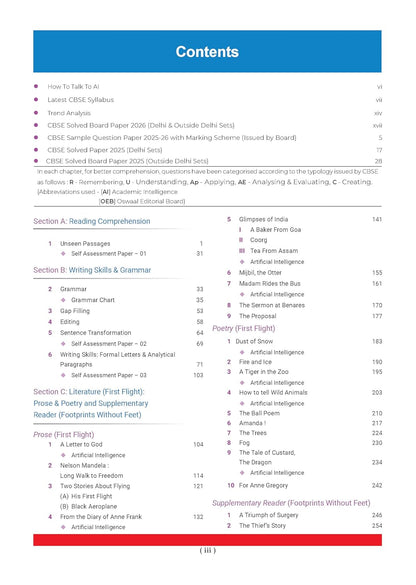 Oswaal CBSE Class 10 English Language & Literature Question Bank | Chapter & Topic-wise Solved Papers (2017–2026) | Based on Latest Syllabus (April 2026) | Includes 2026 Papers | | For 2027 Exam