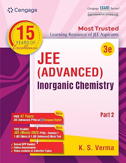 JEE Advanced Inorganic Chemistry: Part 2 with Free Online Assessments and Digital Content (Concept videos and Solution videos) 2025 | Cengage  | CENGAGE