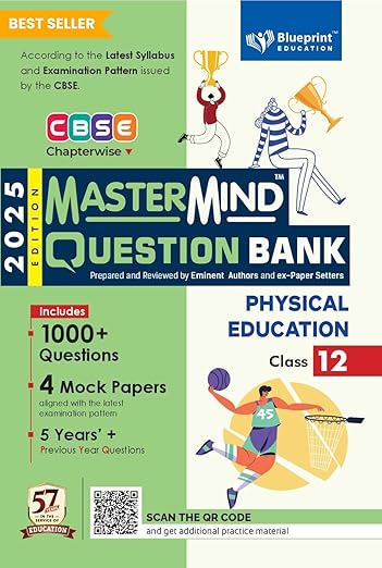 CBSE question bank class 12 Physical Education by Mastermind for 2025