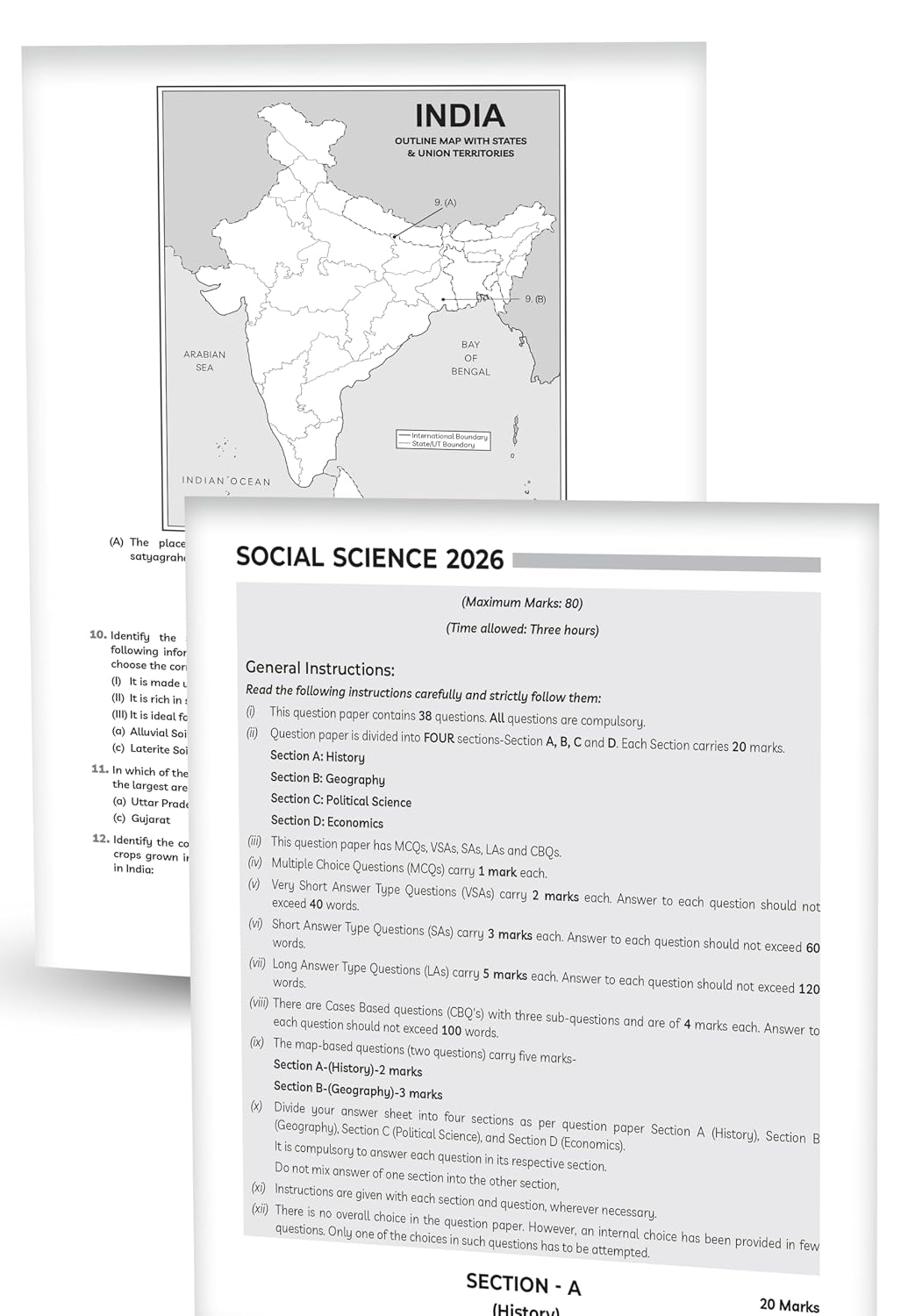 Educart Granth (10 subjects in 1) Educart Granth CBSE Class 10 Previous 10 Year Solved Papers 2027 - with PYQ Charts (Hindi A, Hindi B, English, Computer Apps, IT, ... Maths Basic, Social Science & Science)