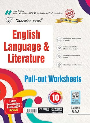 Together with CBSE Question Bank for Class 10 English Language & Literature PoW 10 2026–27|With Competency-based questions, Practice Papers & 2026 board Examination Paper with answers