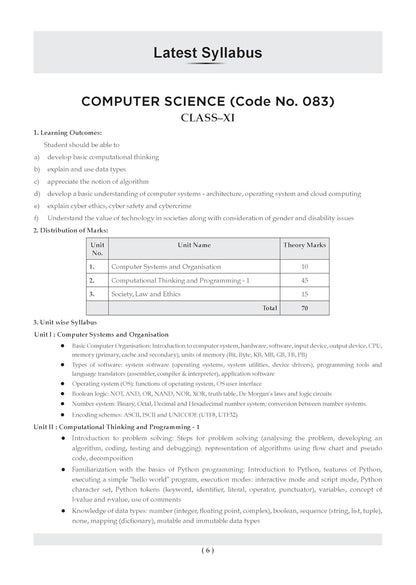 Oswaal CBSE Class 11 Computer Science Question Bank | Chapter & Topic-wise Solved Papers (2017–2026) | Based on Latest Syllabus (April 2026) | Includes 2026 Papers | For 2027 Exam
