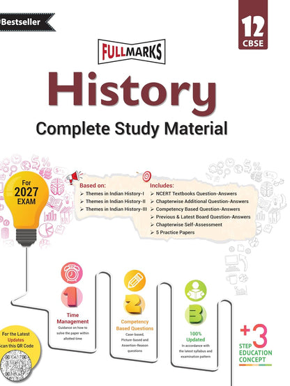 Full Marks History Complete Study Material Class 12 | Based on Themes in Indian History-I, Themes in Indian History-II, Themes in Indian History-III | Includes Chapterwise Summary, Solved Q/A, Practice Papers and More