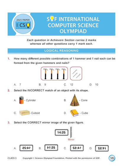 MTG International Computer Science Olympiad (ICSO) Workbook Class 3 - Chapter-wise MCQs, Quick Recap with Achievers Section - SOF Olympiad Books For 2026-27 Exam