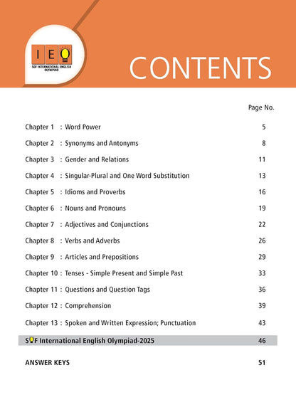 MTG International English Olympiad (IEO) Workbook Class 3 - Chapter-wise MCQs with Achievers Section - SOF Olympiad Books For 2026-27 Exam