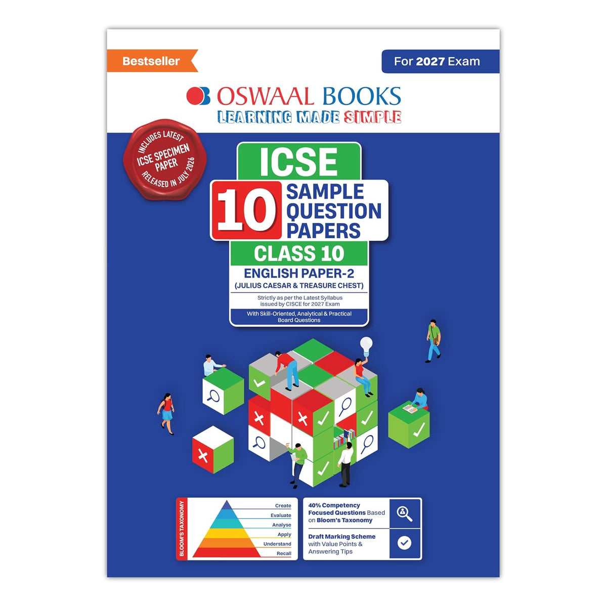 Oswaal ICSE | 10 Sample Question Papers | Class 10 | English Paper-2 (Literature) (For 2027 Exam) | Includes–Board Paper 2026 & Specimen 2027 | With On Tips Notes, Mind Maps & Oswaal AI