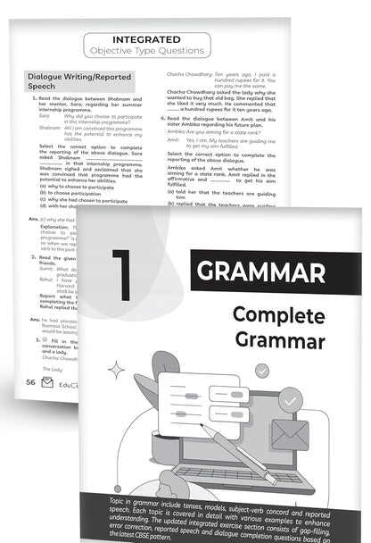 Educart CBSE Question Bank Class 10 English 2025-26 on new Syllabus 2026 (Introducing Unit Test Worksheets)